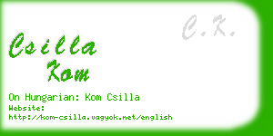 csilla kom business card